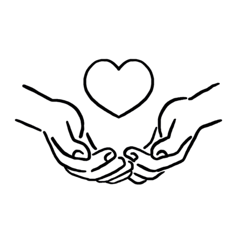 手でハートを包み込むイメージ